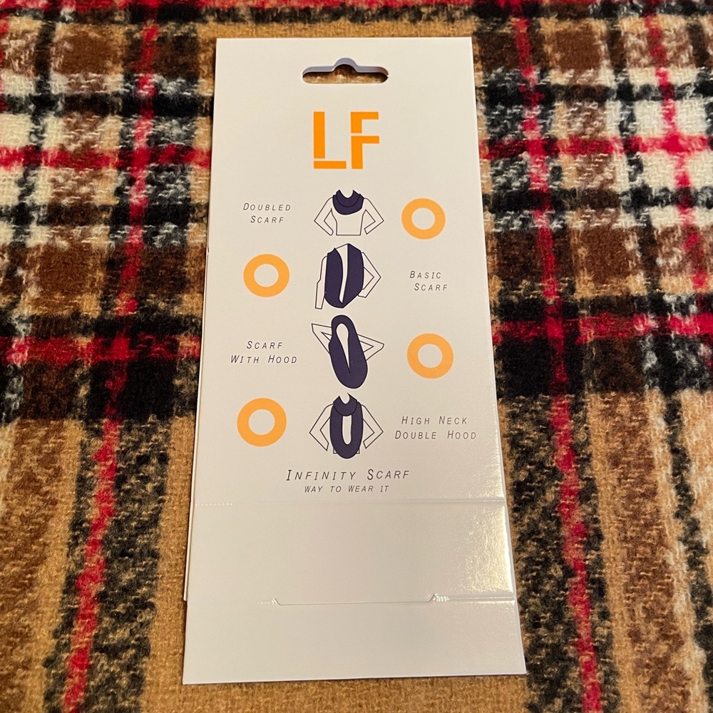Infinity Scarf. Beige plaid from the Love of Fashion Collection. NWT